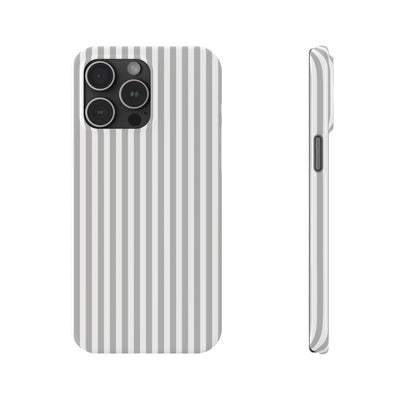 Slim Light Grey Striped Cute Phone Case for Iphone 16 - | iPhone 15 Pro Max Case | iPhone 14 Case Iphone 13 12 11 10 9 8 7 Gift for Her - Studio40ParkLane