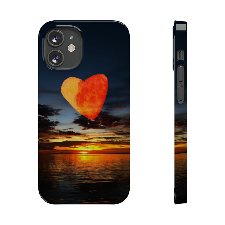 Slim Cute Phone Cases for Iphone - | iPhone 15 Case | iPhone 15 Pro Max Case, Iphone 14 Case, Iphone 14 Pro Max, Iphone 13, Rising Heart Sunset - Studio40ParkLane