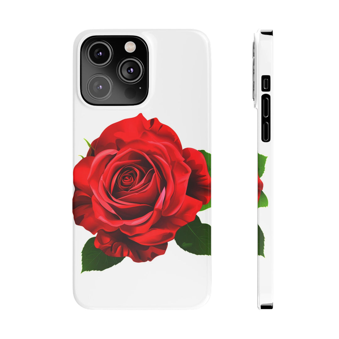 Slim Red Rose Flowers Gift for Her Cute Phone Cases for Iphone 16 Pro Max | iPhone 15 Case | iPhone 15 Pro Max Case, Iphone 14, Iphone 14 Pro Max, Iphone 13 12 11 8 7 - Studio40ParkLane