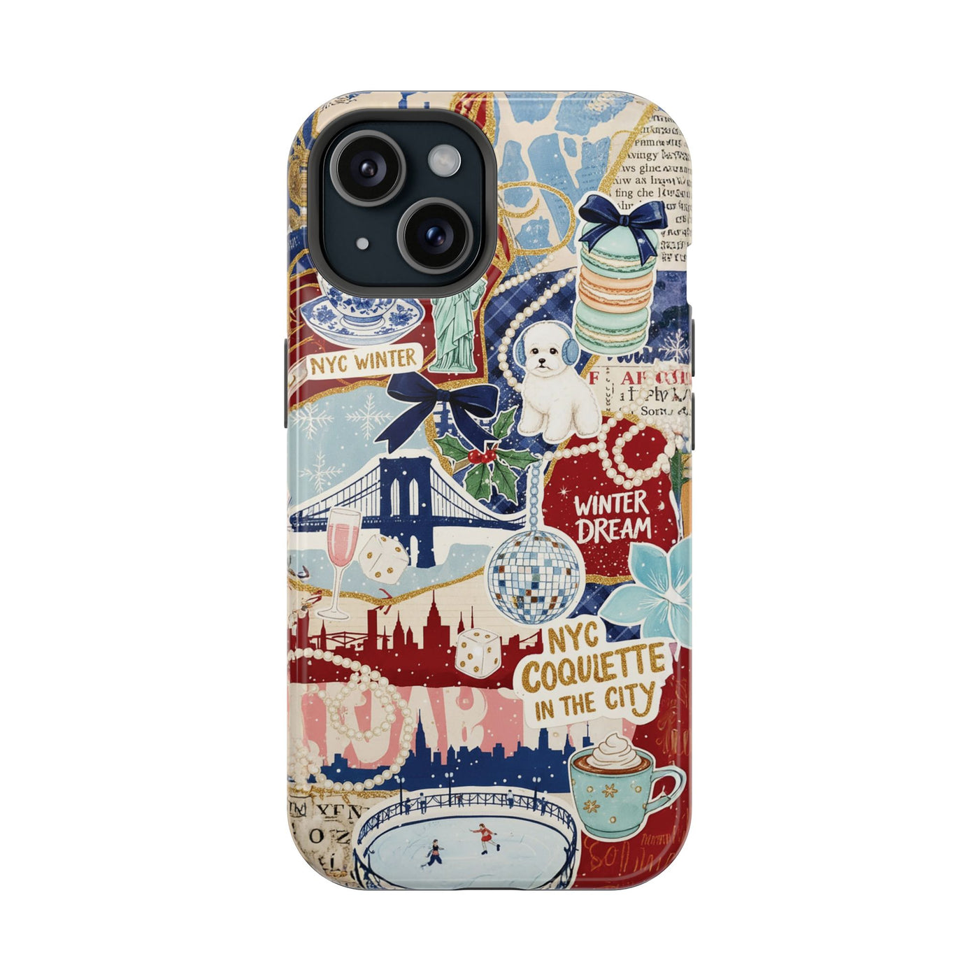 New York Winter Coquette Collage Tough Magsafe Cute Phone Cases for Iphone | iPhone 17 Pro Max Case, Iphone 16, Iphone 15 14 13 12 11 10 9