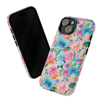 Premium Tough Butterflies Flowers Cute Phone Cases for Samsung S24, S23, S22, S21, S20, Plus and Ultra, Iphone 16 Pro Max,15, 14, 13, 12, 11, 10