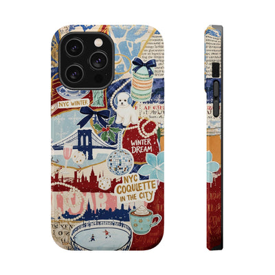 New York Winter Coquette Collage Tough Magsafe Cute Phone Cases for Iphone | iPhone 17 Pro Max Case, Iphone 16, Iphone 15 14 13 12 11 10 9