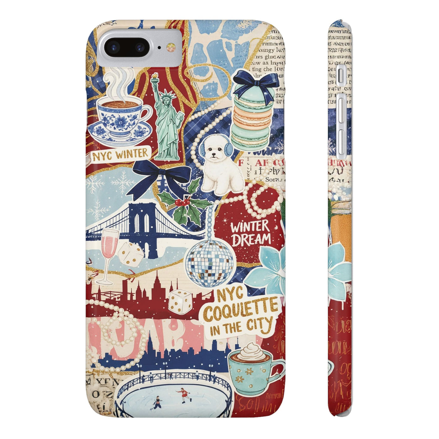 Slim New York Winter Coquette Collage Cute Phone Case for Iphone 16 - | iPhone 15 Pro Max Case | iPhone 14 Case Iphone 13 12 11 10 9 8 7 X - Studio40ParkLane