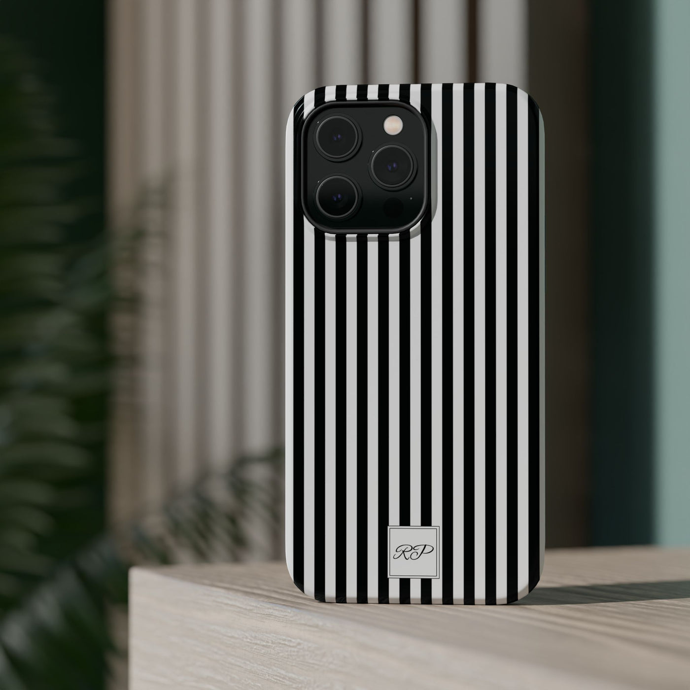 Custom Personalized Black White Striped Magsafe Phone Case for Iphone 17 - | iPhone 16 Pro Max Case | iPhone 15 Case Iphone 14 13 12 11 10 - Studio40ParkLane