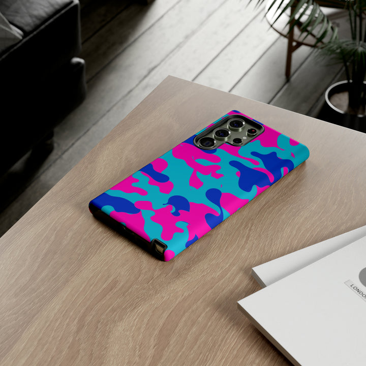 Cute Samsung Phone Case | Aesthetic Samsung Phone Case | Galaxy S23, S22, S21, S20 | Blue Pink Camouflage, Protective Phone Case - Studio40ParkLane
