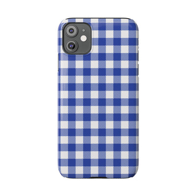 Slim Blue Gingham Gift for Her Cute Phone Cases for Iphone 16 Pro Max | iPhone 15 Case | iPhone 15 Pro Max Case, Iphone 14, 13, 12, 11, 10, 8, 7