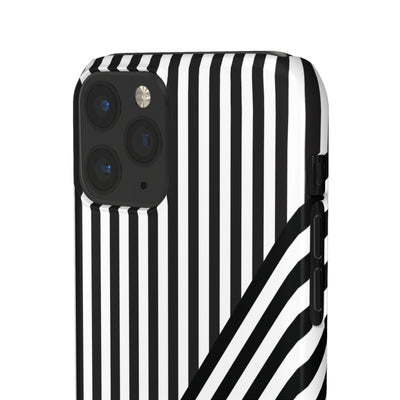 Aesthetic Black White Stripes Cute Phone Case Sleek Snap - For iPhone 17 Pro Max iPhone 16 Pro iPhone 15 Iphone 14 Plus 13 Pro 12 11 10 Gift - Studio40ParkLane