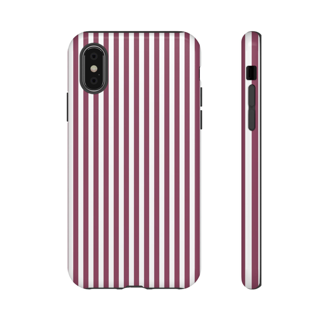Tough Premium Old Claret Stripes Phone Case Gift for Her - For Apple iPhone 16 Pro Max 16e iPhone 15 Pro iPhone Iphone 14 Plus 13 Pro 12 SE XR - Studio40ParkLane
