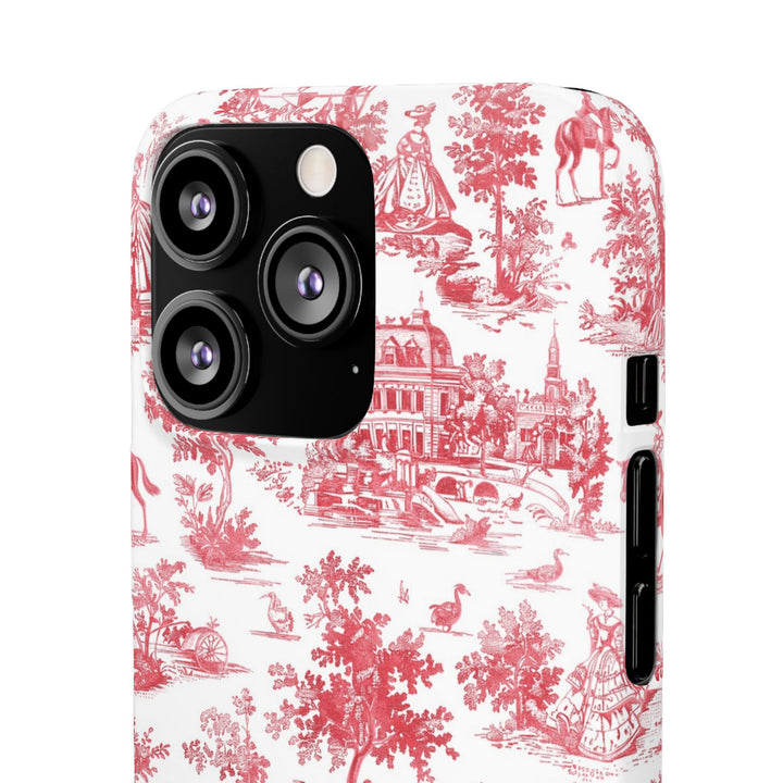 Snap French Toile Personalized Initial Custom Gift for Her Cute Phone Cases for Samsung S24, S23, S22, S21, S20, Plus and Ultra and Iphone, 16, 15, 14, 13, 12, 11. 10 - Studio40ParkLane