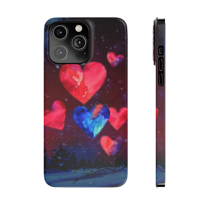 Slim Cute Phone Cases for Iphones - | iPhone 15 Case | iPhone 15 Pro Max Case, Iphone 14 Case, Iphone 14 Pro Max, Iphone 13, Night Sky Hearts Love - Studio40ParkLane