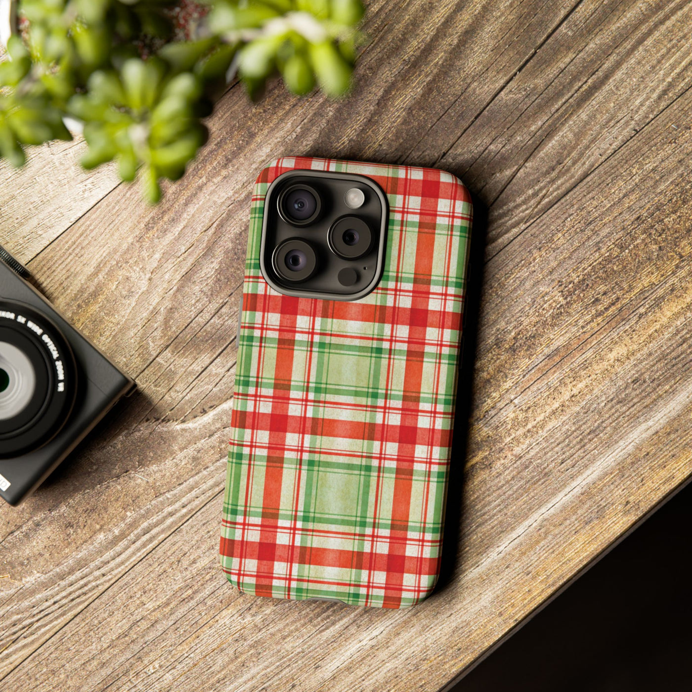 Aesthetic Tough Red Green Checkered Premium Phone Case - For iPhone 17 Pro Max iPhone 16 Pro iPhone 15 Iphone 14 Plus 13 Pro 12 11 10 XR XS - Studio40ParkLane