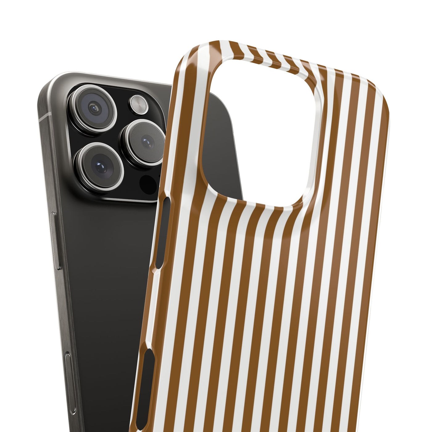 Slim Mocca Brown Striped Cute Phone Case for Iphone 16 - | iPhone 15 Pro Max Case | iPhone 14 Case Iphone 13 12 11 10 9 8 7 XS X Gift for Her - Studio40ParkLane