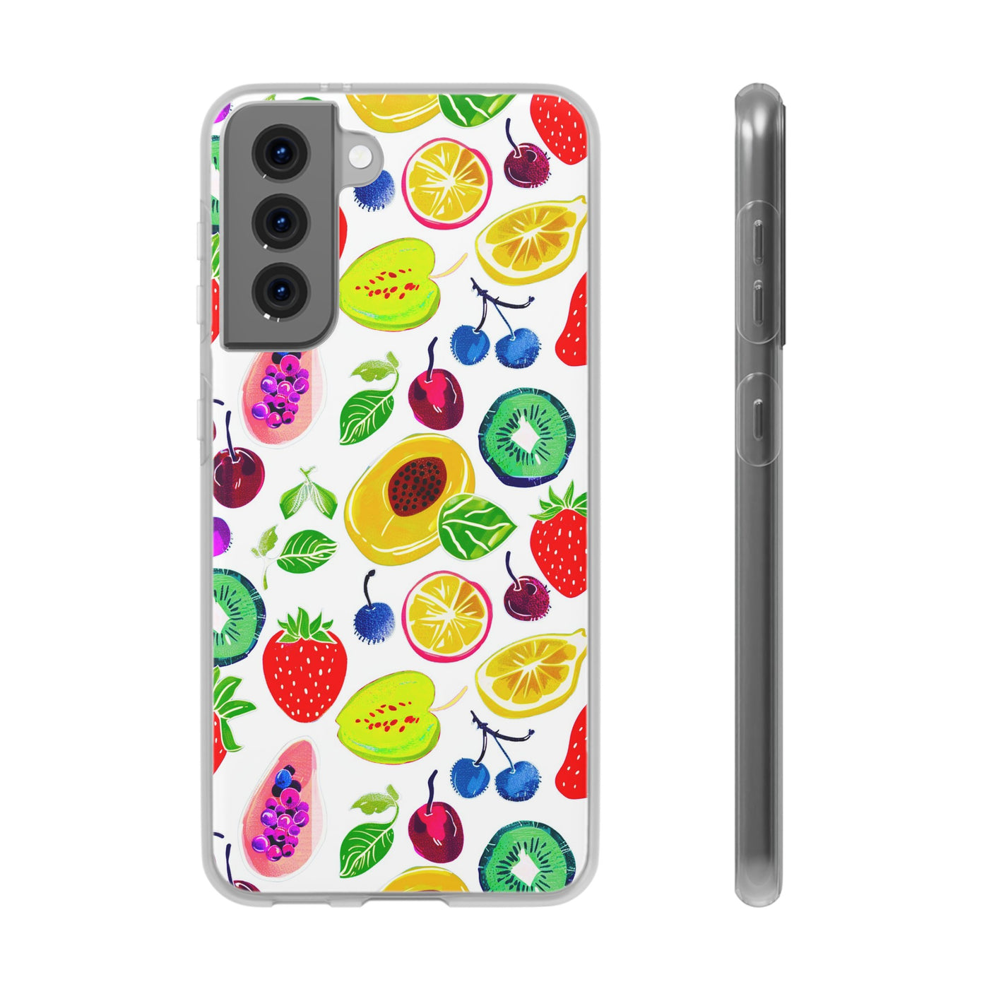 Cute Flexi Phone Cases, Summer Fruit Mix, Compatible with Samsung Galaxy S23, Samsung S22, Samsung S21, Samsung S20, Galaxy S20 Ultra