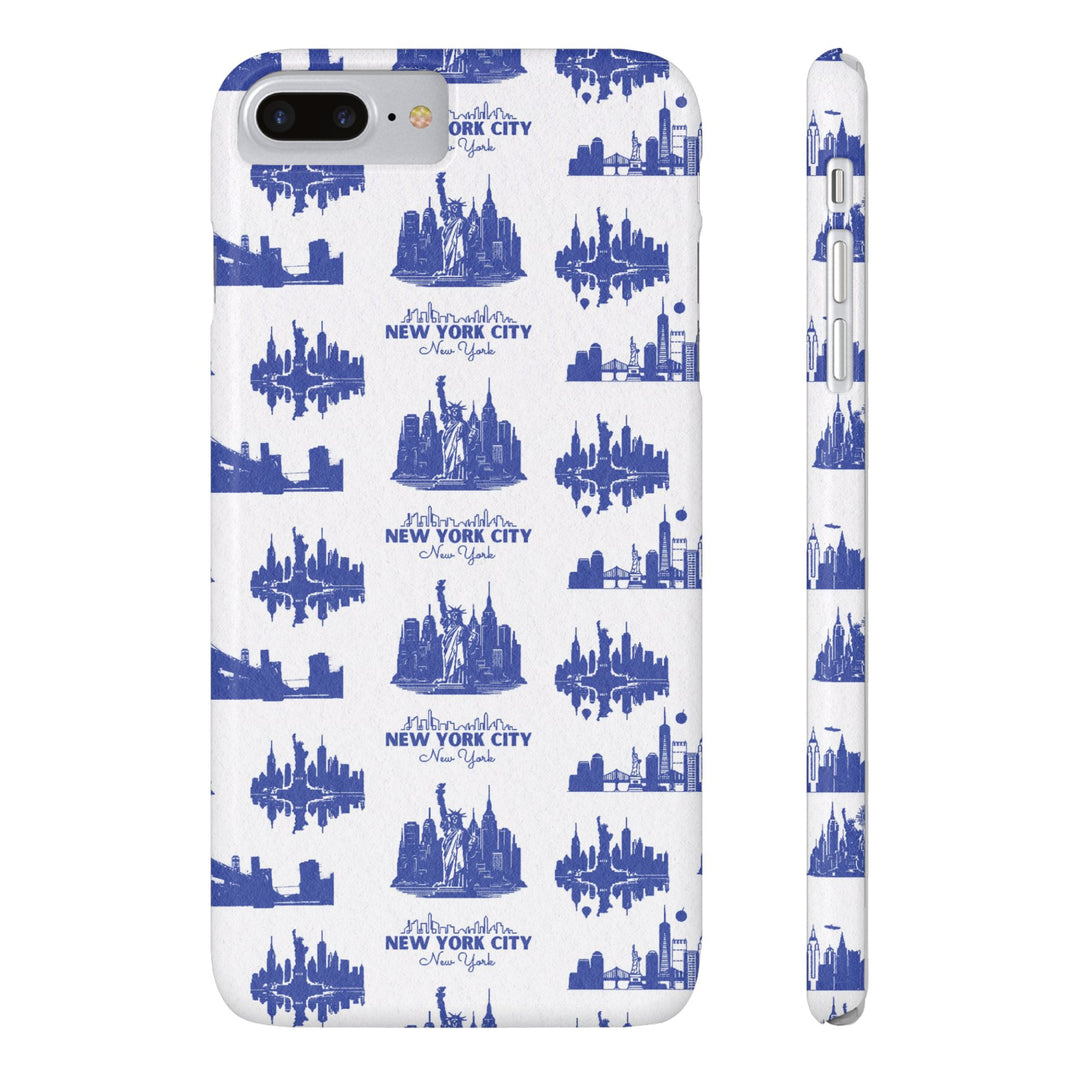 Slim New York Skyline Blue Collage Coquette Gift for Her Cute Phone Cases for Iphone 16 Pro Max | iPhone 15 Case | iPhone 15 Pro Max Case, Iphone 14, Iphone 14 Pro Max, Iphone 13 12 11 8 7 - Studio40ParkLane