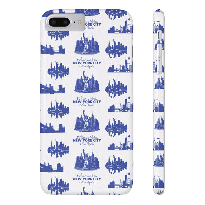 Slim New York Skyline Blue Collage Coquette Gift for Her Cute Phone Cases for Iphone 16 Pro Max | iPhone 15 Case | iPhone 15 Pro Max Case, Iphone 14, Iphone 14 Pro Max, Iphone 13 12 11 8 7 - Studio40ParkLane