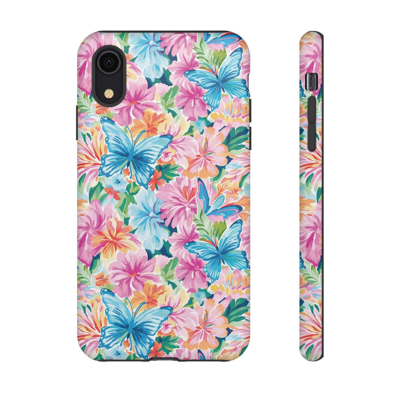 Premium Tough Butterflies Flowers Cute Phone Cases for Samsung S24, S23, S22, S21, S20, Plus and Ultra, Iphone 16 Pro Max,15, 14, 13, 12, 11, 10