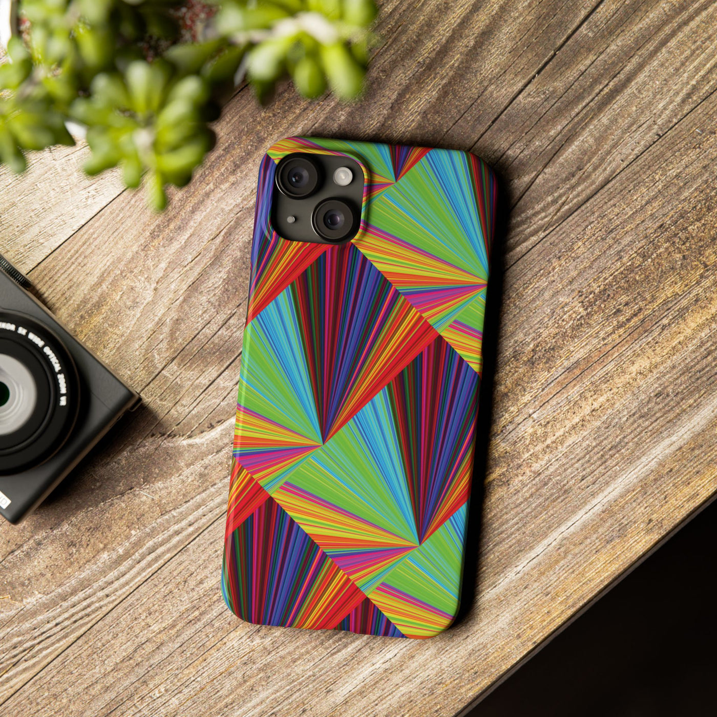 Slim Triangle Kaleidoscope Colors Gift for Her Cute Phone Cases for Iphone 16 Case | iPhone 15 Case | iPhone 15 Pro Max Case, Iphone 14, Iphone 14 Pro Max, Iphone 13, 12, 11, 10, 8,7