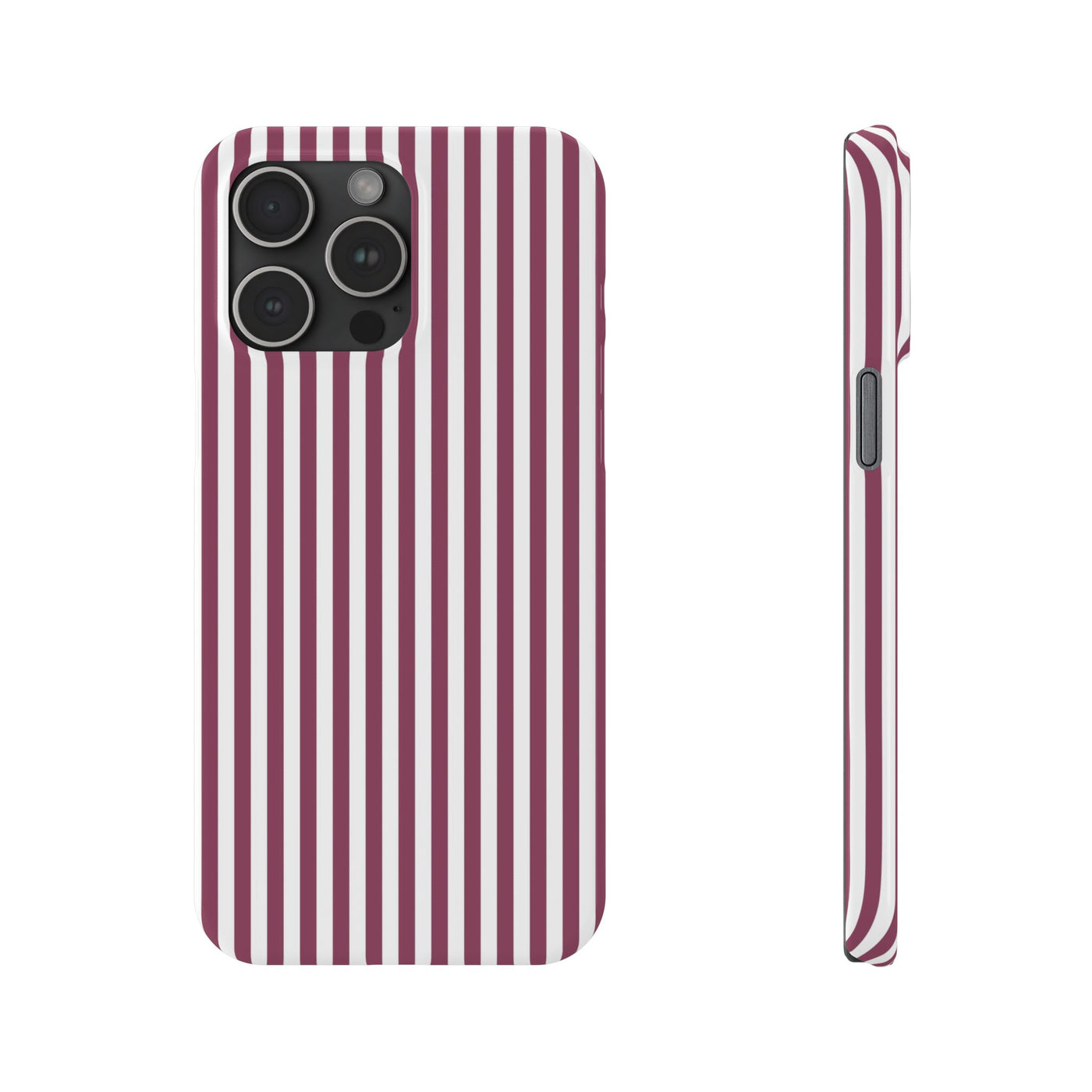 Slim Claret Red Striped Cute Phone Case for Iphone 16 - | iPhone 15 Pro Max Case | iPhone 14 Case Iphone 13 12 11 10 9 8 7 XS X Gift for Her - Studio40ParkLane