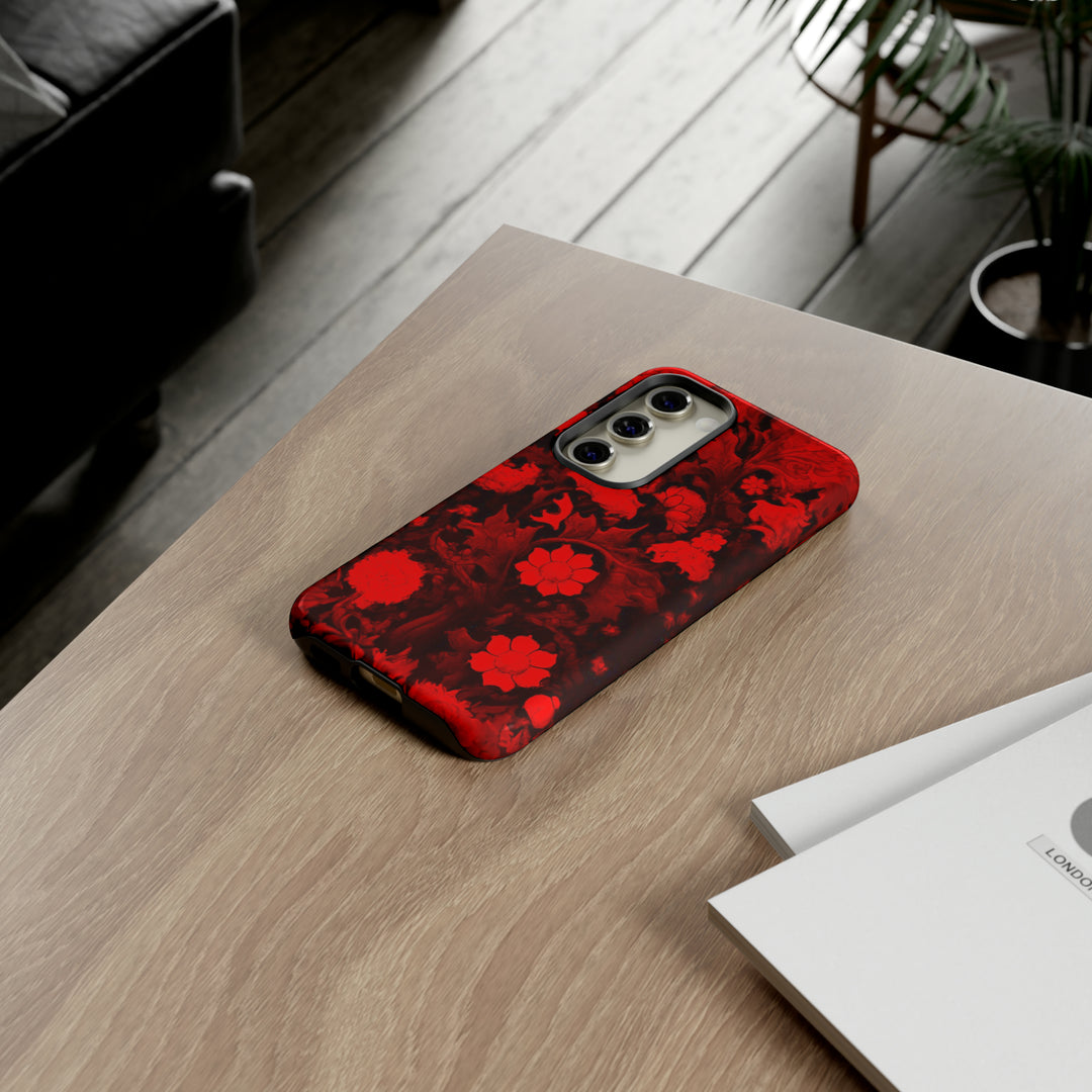 Cute Samsung Phone Case | Aesthetic Samsung Phone Case | Galaxy S23, S22, S21, S20 | Red Flowers, Protective Phone Case - Studio40ParkLane
