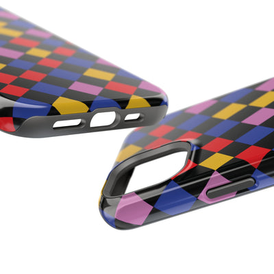Aesthetic Colorful Checkerboard Tough Magsafe Phone Case - For iPhone 17 Pro Max iPhone 16 Pro iPhone 15 Iphone 14 Plus 13 Pro 12 11 Gift - Studio40ParkLane