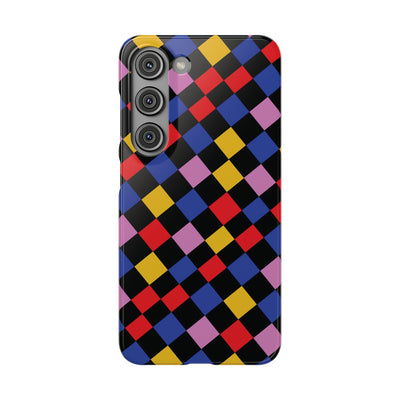 Colorful Checkerboard Cute Phone Case - Sleek Snap - for iPhone 16 15 14 13 12 11 Max Pro Plus Samsung Galaxy S24 S23 S22 S21 S20 Plus Ultra - Studio40ParkLane