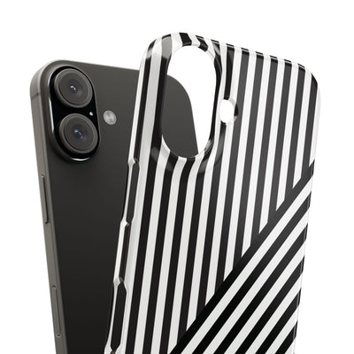 Aesthetic Black White Stripes Cute Phone Case Sleek Snap - For iPhone 17 Pro Max iPhone 16 Pro iPhone 15 Iphone 14 Plus 13 Pro 12 11 10 Gift - Studio40ParkLane