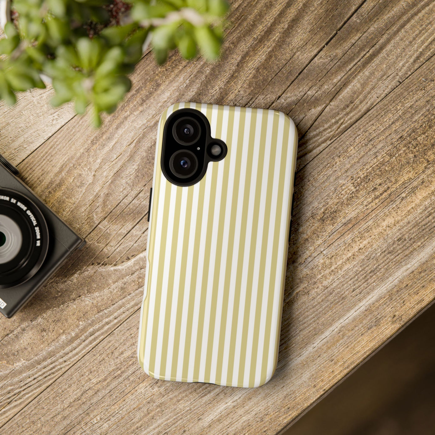 Tough Premium Soft Yellow Stripes Phone Case Gift for Her - For Apple iPhone 16 Pro Max 16e iPhone 15 Pro iPhone Iphone 14 Plus 13 Pro 12 SE XR - Studio40ParkLane