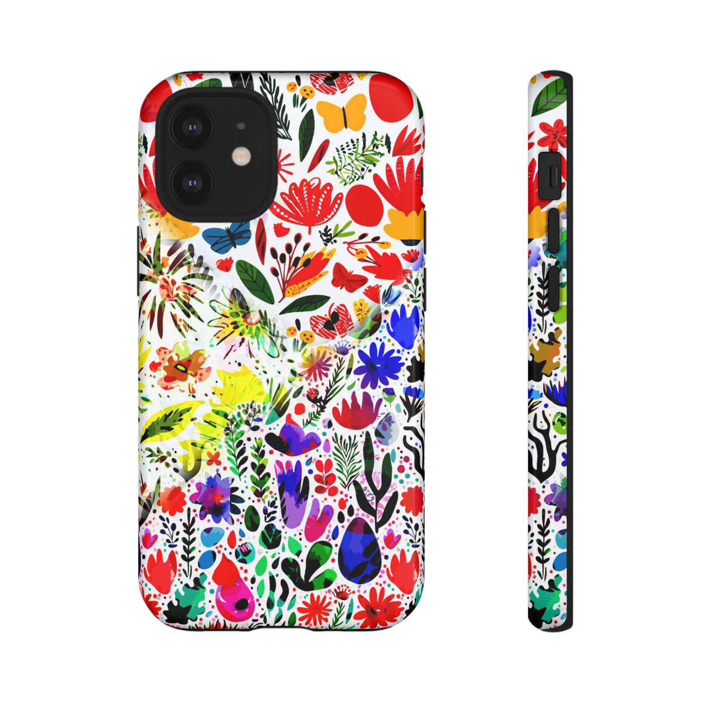 Impact Resistant, Colored Flowers, Cute Phone Cases for Samsung S24, S23, S22, S21, IPhone 15 pro Iphone 14 pro Iphone 13 IPhone 12 Iphone 11