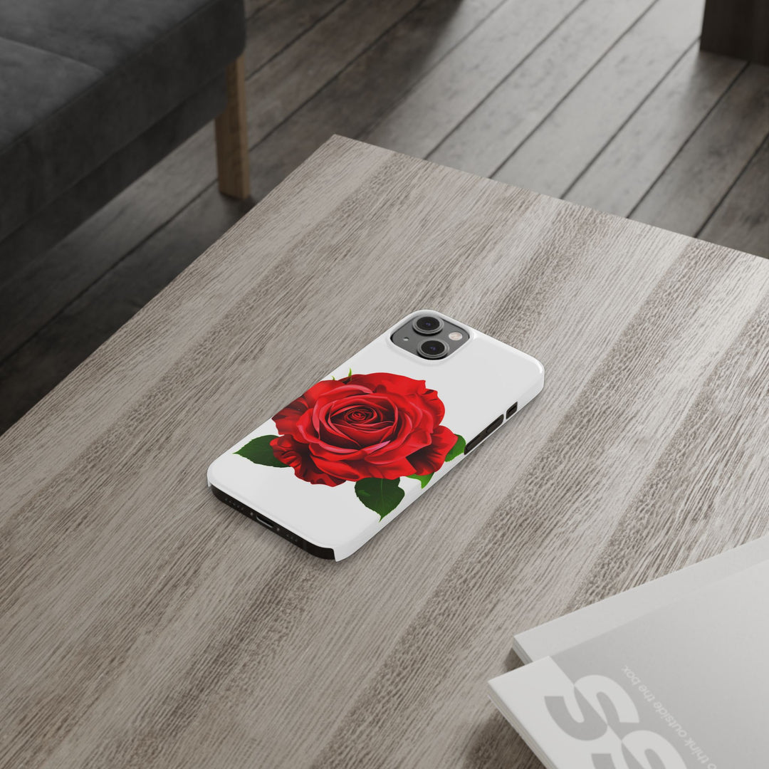Slim Red Rose Flowers Gift for Her Cute Phone Cases for Iphone 16 Pro Max | iPhone 15 Case | iPhone 15 Pro Max Case, Iphone 14, Iphone 14 Pro Max, Iphone 13 12 11 8 7 - Studio40ParkLane