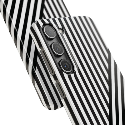 Aesthetic Black White Stripes Cute Phone Case Sleek Snap - For iPhone 17 Pro Max iPhone 16 Pro iPhone 15 Iphone 14 Plus 13 Pro 12 11 10 Gift - Studio40ParkLane