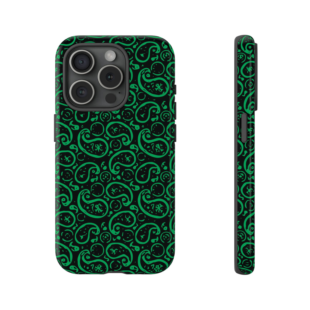 Cute IPhone Case | iPhone 15 Case | iPhone 15 Pro Max Case, Iphone 14 Case, Iphone 14 Pro Max Case IPhone Case for Art Lovers, Paisley Green - Studio40ParkLane