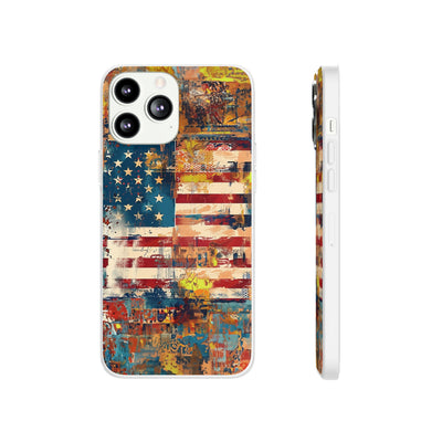 Cute Flexi Phone Cases, US Flag Abstract, Compatible with Samsung Galaxy S23, Samsung S22, Samsung S21, Samsung S20, Galaxy S20 Ultra