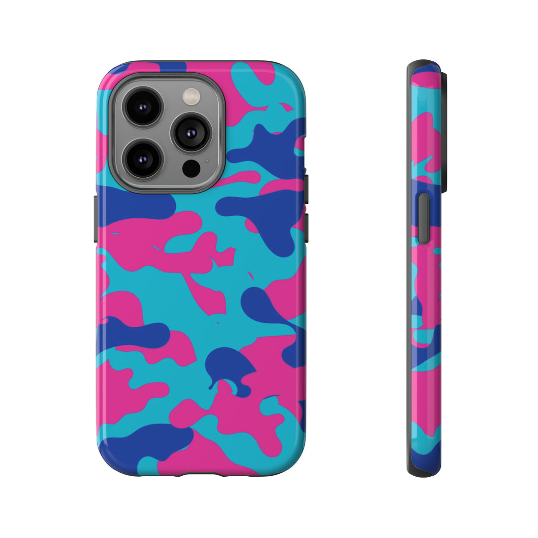 Cute IPhone Case | Blue Pink Camouflage, iPhone 15 Case | iPhone 15 Pro Case, Iphone 14 Case, Iphone 14 Pro Max Case, Protective Iphone Case - Studio40ParkLane
