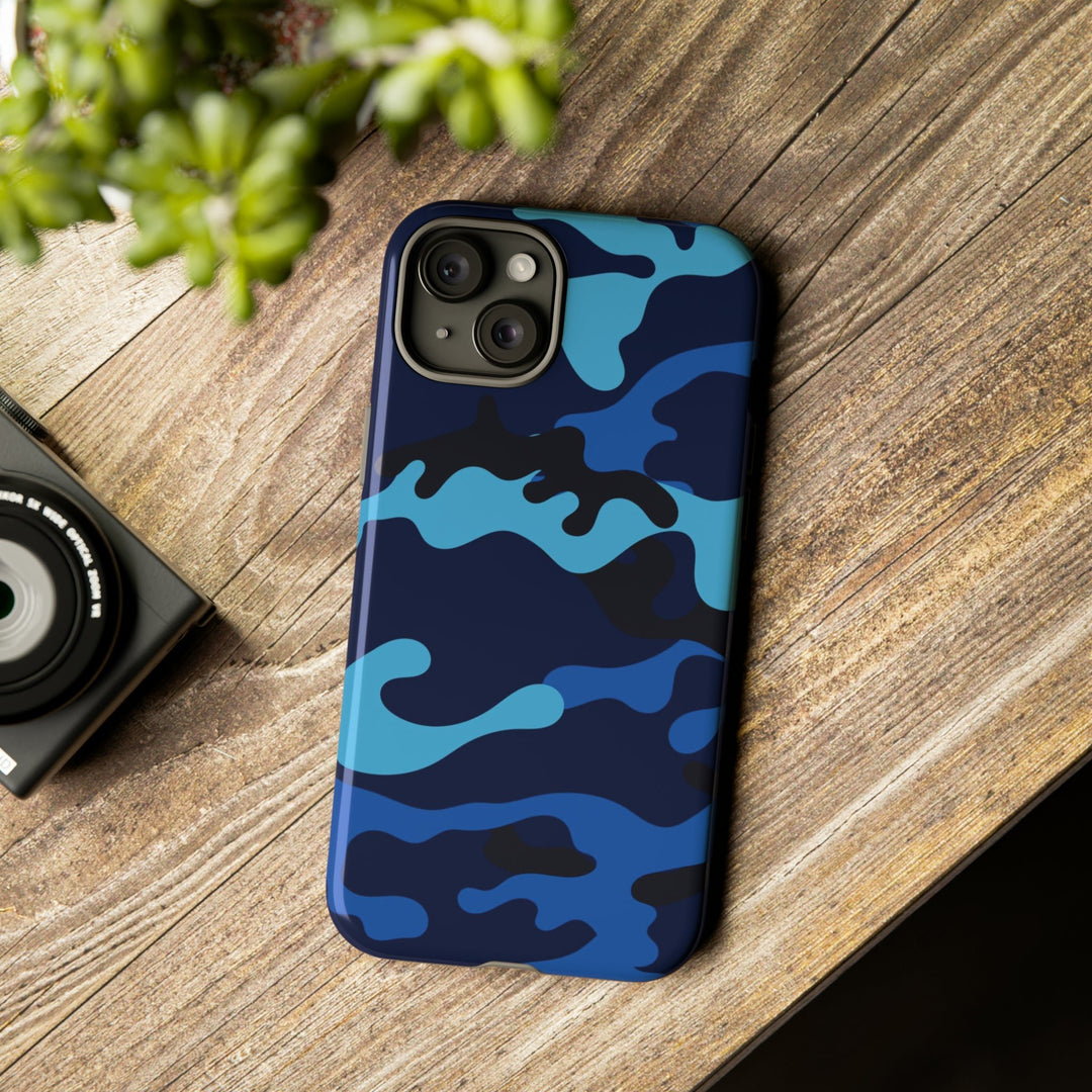 Cool Phone Case | Blue Camouflage, For iPhone 15 Case | iPhone 15 Pro Case, Iphone 14 Case, Iphone 14 Pro Max Case, Protective Iphone Case - Studio40ParkLane
