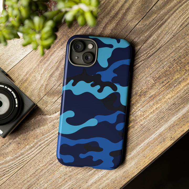 Cool Phone Case | Blue Camouflage, For iPhone 15 Case | iPhone 15 Pro Case, Iphone 14 Case, Iphone 14 Pro Max Case, Protective Iphone Case - Studio40ParkLane