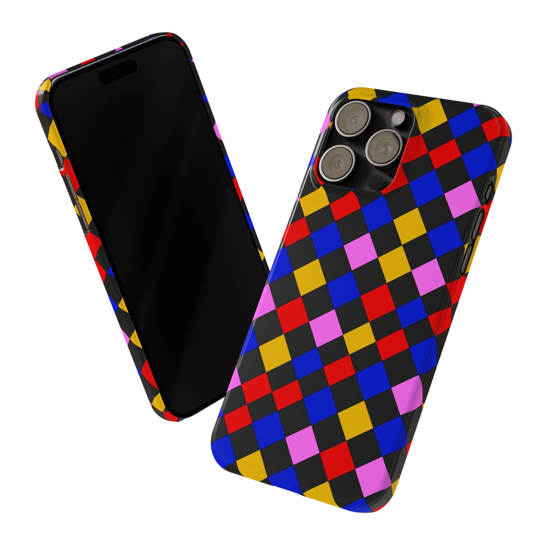 Slim Abstract Colorful Checkerboard Cute Phone Case for Iphone 17 - | iPhone 16 Pro Max Case | iPhone 15 Case Iphone 14 13 12 11 Gift for Her - Studio40ParkLane