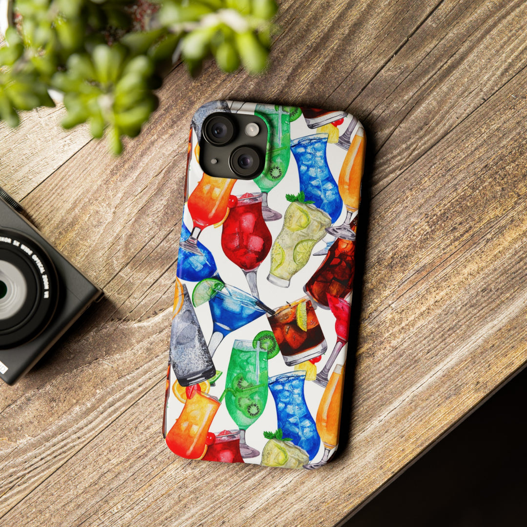 Slim Cute Phone Cases for Iphone - | iPhone 15 Case | iPhone 15 Pro Max Case, Iphone 14 Case, Iphone 14 Pro Max, Iphone 13, Summer Fruit Cocktail - Studio40ParkLane