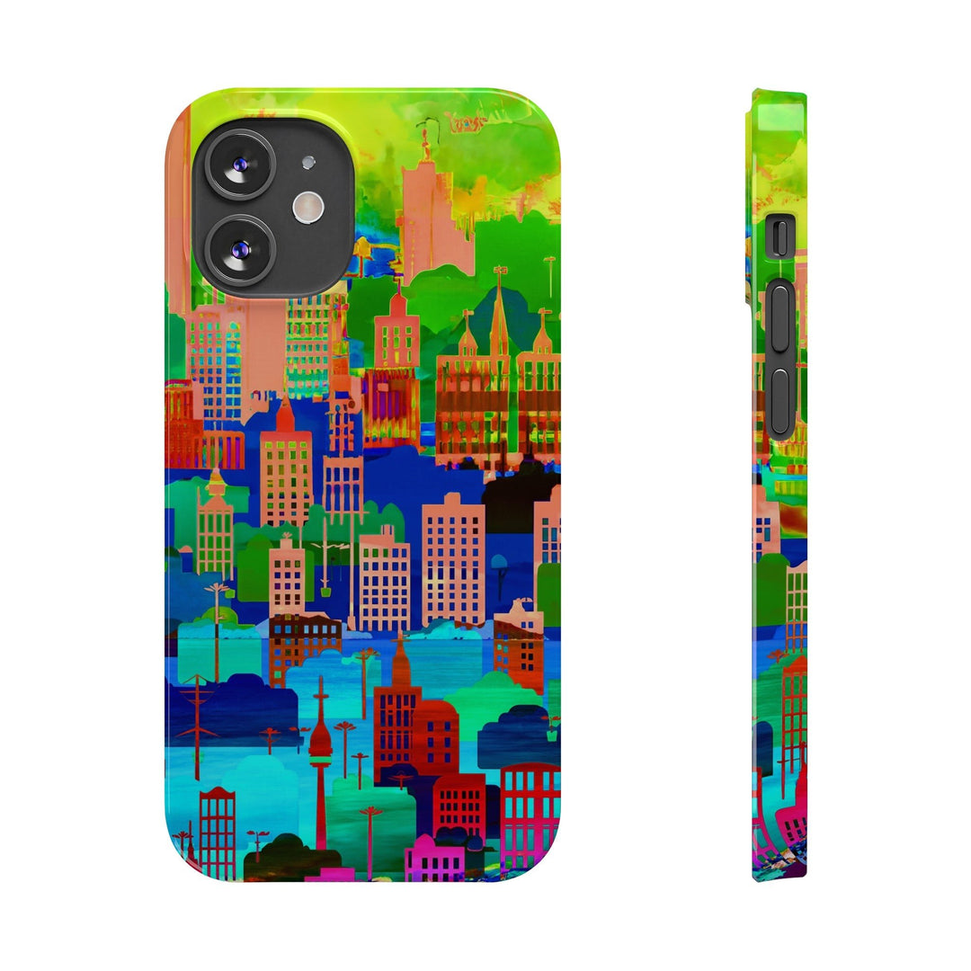 Slim Cute Phone Cases for Iphone - | iPhone 15 Case | iPhone 15 Pro Max Case, Iphone 14 Case, Iphone 14 Pro Max, Iphone 13, Summer City Skyline - Studio40ParkLane