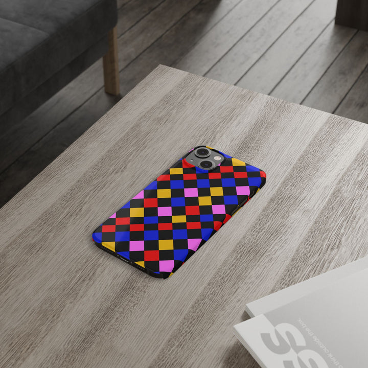 Slim Abstract Colorful Checkerboard Cute Phone Case for Iphone 17 - | iPhone 16 Pro Max Case | iPhone 15 Case Iphone 14 13 12 11 Gift for Her - Studio40ParkLane