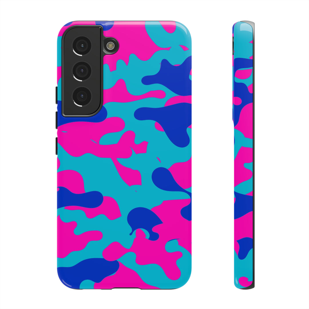 Cute Samsung Phone Case | Aesthetic Samsung Phone Case | Galaxy S23, S22, S21, S20 | Blue Pink Camouflage, Protective Phone Case - Studio40ParkLane