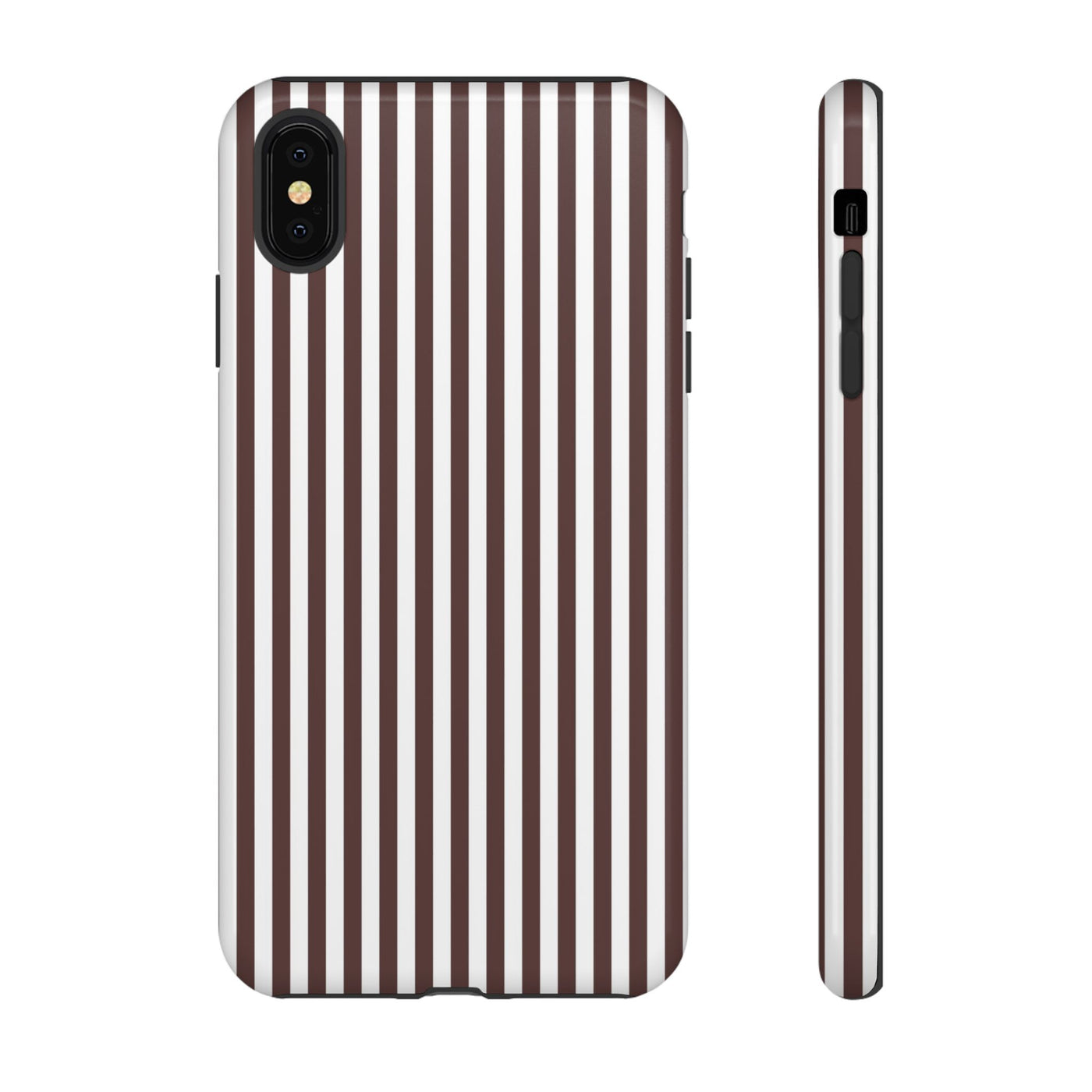 Tough Premium Brown Stripes Phone Case Gift for Her - For Apple iPhone 16 Pro Max 16e iPhone 15 Pro iPhone Iphone 14 Plus 13 Pro 12 SE XR - Studio40ParkLane