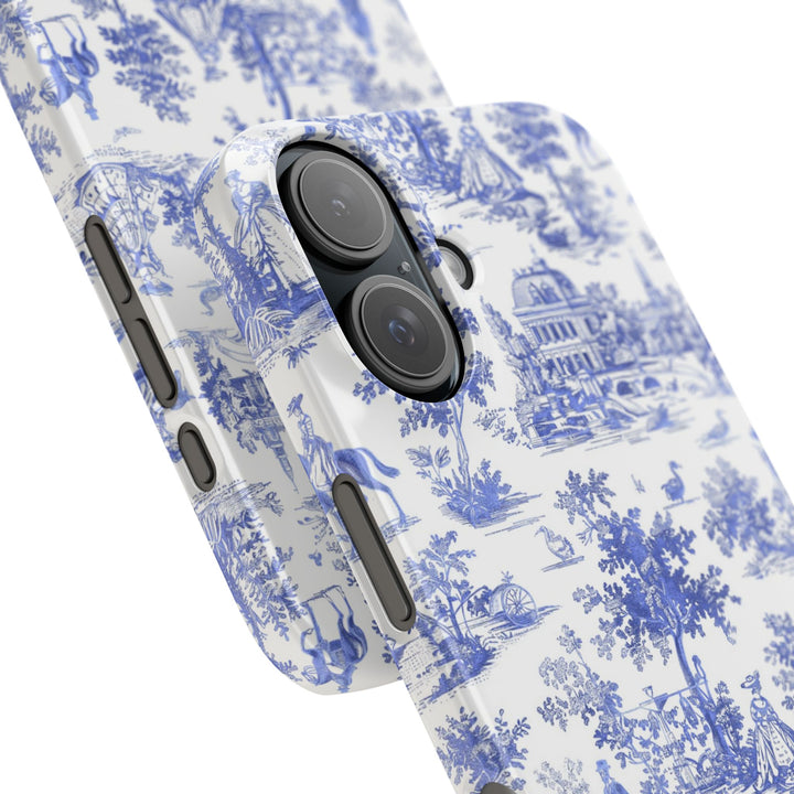 Slim Blue Vintage French Toile Cute Phone Cases for Iphone 16 Pro Max | iPhone 15 Case | iPhone 15 Pro Max Case, Iphone 14, Iphone 14 Pro Max, Iphone 13 12 11 8 7 - Studio40ParkLane