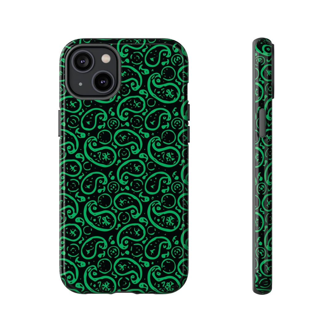 Cute IPhone Case | iPhone 15 Case | iPhone 15 Pro Max Case, Iphone 14 Case, Iphone 14 Pro Max Case IPhone Case for Art Lovers, Paisley Green - Studio40ParkLane