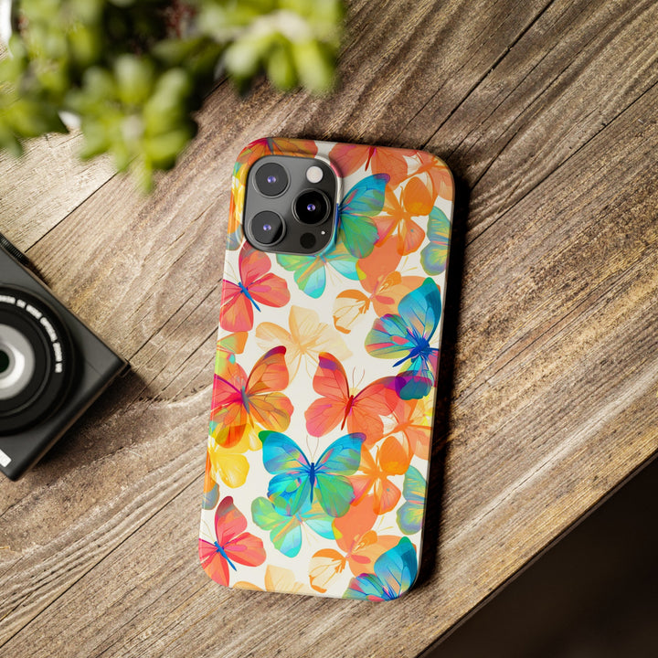Slim Cute Phone Cases for Iphone - | iPhone 15 Case | iPhone 15 Pro Max Case, Iphone 14 Case, Iphone 14 Pro Max, Iphone 13, Summer Bright Butterflies - Studio40ParkLane