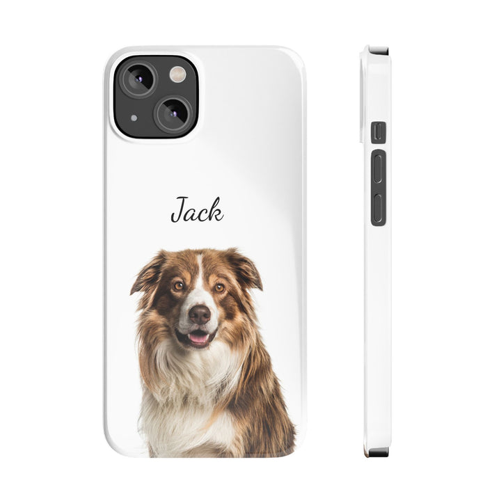 Slim Custom Personalized Pet Phone Cases Dog Phone Cases Cat Phone Cases for Iphone 16, 15, 14, 13, 12, 11, 8, 7 Custom Name Personalized Phone Case - Studio40ParkLane