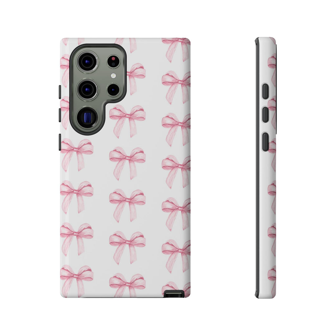 Pink Bows Cute Phone Case, for IPhone 16 Pro Max | Iphone 15, Iphone 14, IPhone 13 Case, 11 8 7, Samsung Galaxy S24, S23, S22, S21, 2 Layer Protection - Studio40ParkLane