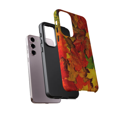 Fall Leaves Impact Resistant, Cute Phone Cases for Samsung S24, S23, S22, S21, IPhone 15 pro Iphone 14 pro Iphone 13 IPhone 12 Iphone 11