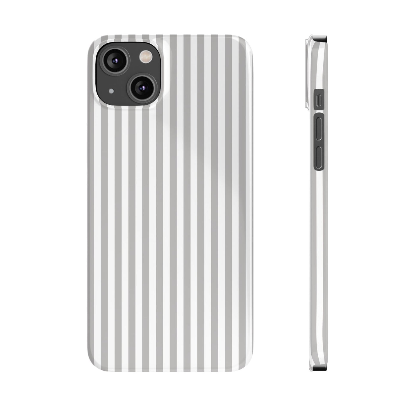 Slim Light Grey Striped Cute Phone Case for Iphone 16 - | iPhone 15 Pro Max Case | iPhone 14 Case Iphone 13 12 11 10 9 8 7 Gift for Her - Studio40ParkLane
