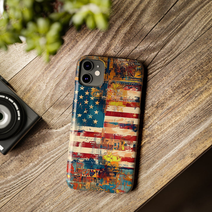 Slim Cute Phone Cases for Iphone | iPhone 15 Case | iPhone 15 Pro Max Case, Iphone 14, Iphone 14 Pro Max, Iphone 13, US Flag Abstract - Studio40ParkLane