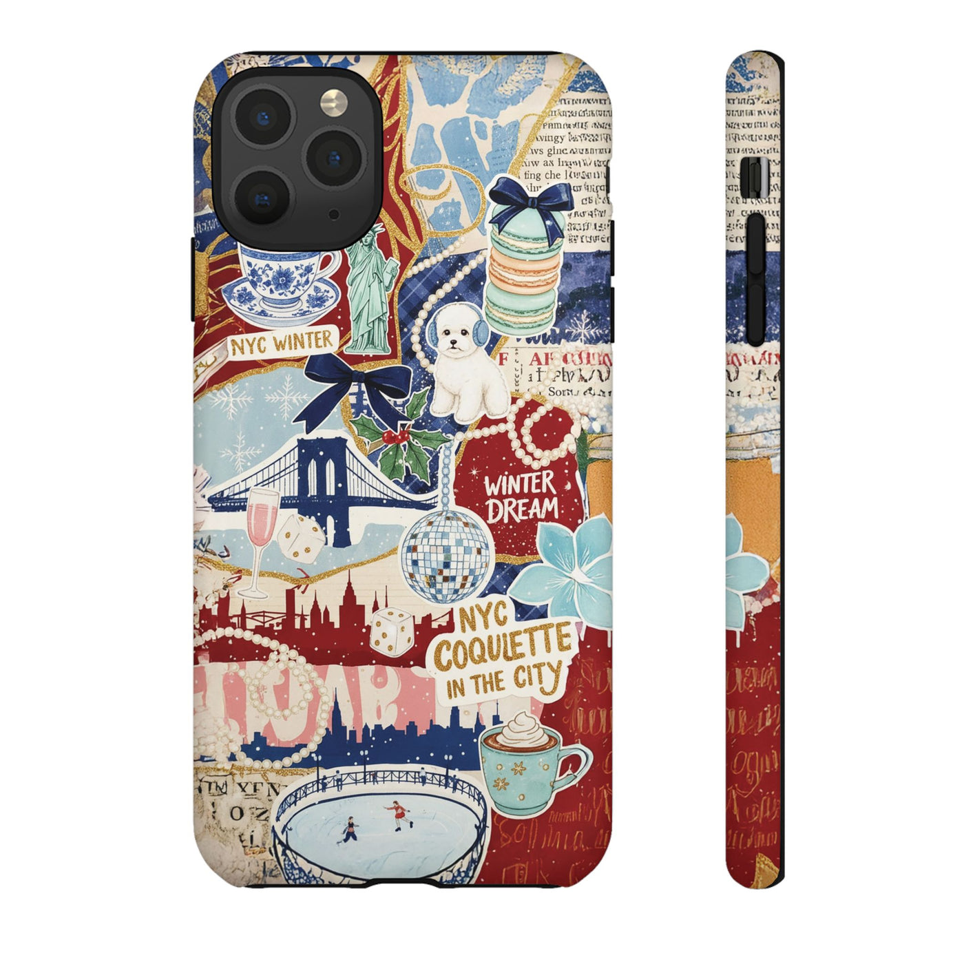 New York Winter Coquette Collage Tough Premium Phone Case - For iPhone 17 Pro Max iPhone 16 Pro iPhone 15 Iphone 14 Plus 13 Pro 12 11 10 XR